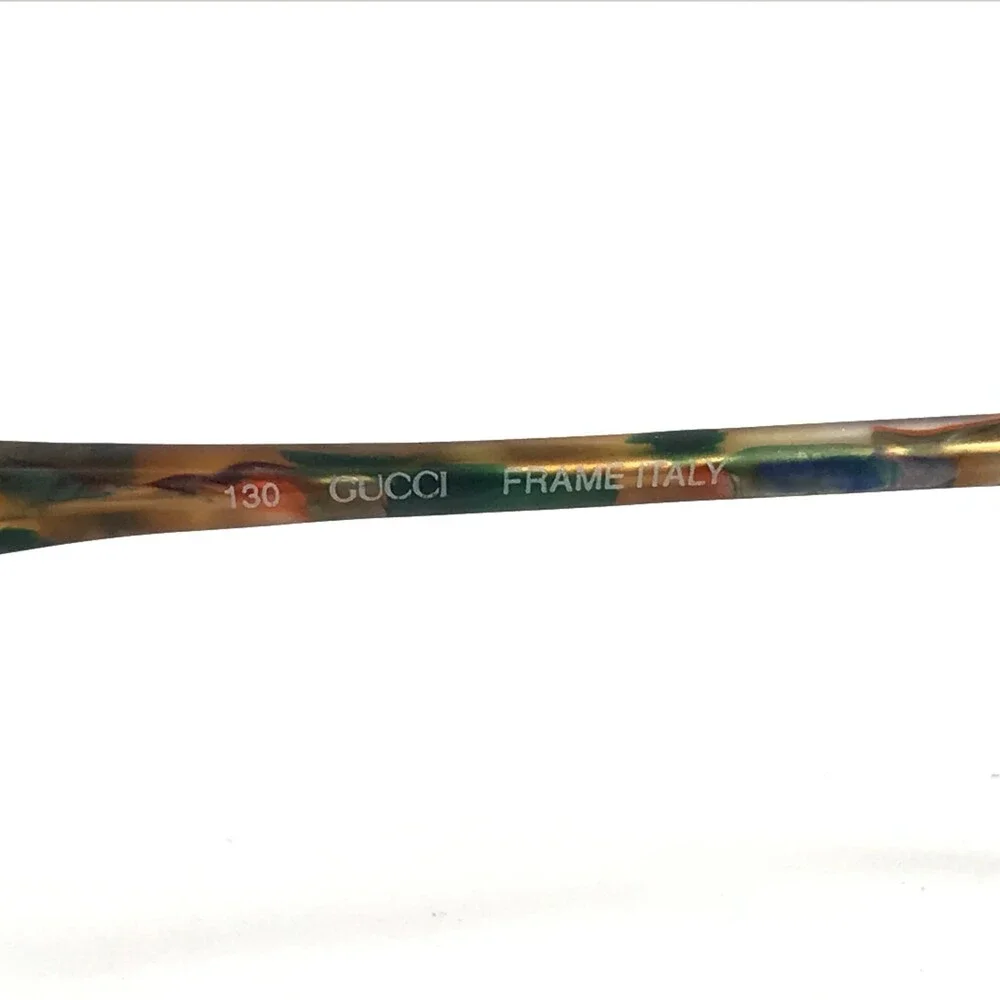 Vintage Gucci Eyeglasses Frames GG2366 LT8 Brown Green Gold Horsebit 53-16-130